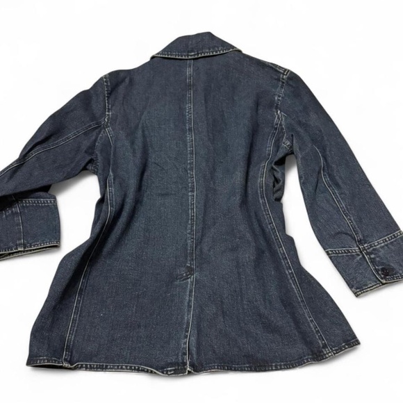 90s Ralph Lauren Nautical Denim Pea Coat Dark Wash Sz S/M - Picture 4 of 6